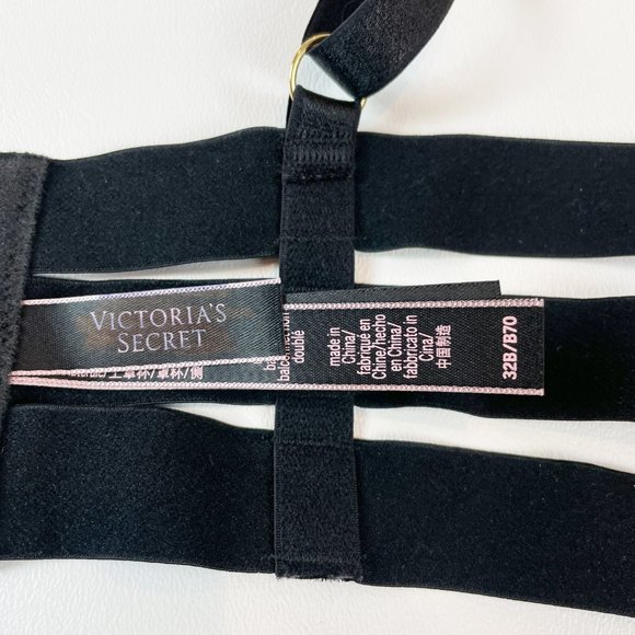 NWOT Victoria's Secret Bra 32B Unlined Balconet Strappy Banded Black B922 - Picture 6 of 7